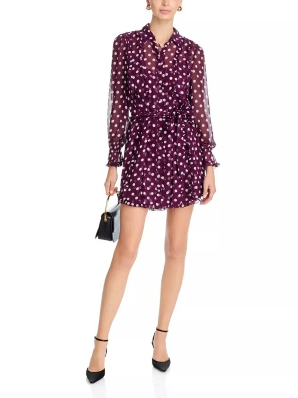 Cinq à Sept Camille Polka Dot Long Sleeve Dress